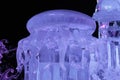 a Large ice jellyfish lying on a pedestal