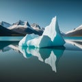 Large Iceberg Floating on a Freshwater Lake Royalty Free Stock Photo
