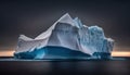 a large iceberg floating in the middle of the ocean