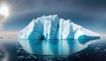 Large iceberg melting into the ocean. Concept of global warming, ecology and environment. Royalty Free Stock Photo