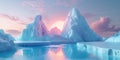 A large iceberg in the middle of a body of water Royalty Free Stock Photo