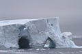Large iceberg in two caves in Antarctic Royalty Free Stock Photo