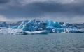 Large icebergs floating in Jokulsarlon glacial lagoon in Iceland Royalty Free Stock Photo