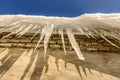 Large icicles formed on the roof during the thaw