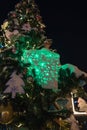 large illuminated decor of christmas tree outdoor