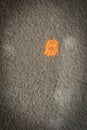 Clean concrete wall with orange mark for texture or background Royalty Free Stock Photo