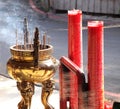 Large Incense Burner and Candles Royalty Free Stock Photo