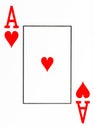 Large index playing card ace of hearts Royalty Free Stock Photo