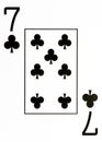 Large index playing card 7 of clubs Royalty Free Stock Photo