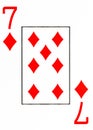 Large index playing card 7 of diamonds Royalty Free Stock Photo