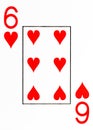 Large index playing card 6 of hearts