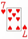 Large index playing card 7 of hearts Royalty Free Stock Photo