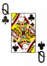 Large index playing card queen of clubs Royalty Free Stock Photo