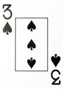 Large index playing card 3 of spades