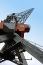 Large industrial crane for cargo containers in port Royalty Free Stock Photo