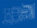 Large industrial diesel generator. Vector