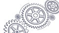 Large Industrial Gears and Cogs Pattern, vector design Generative AI Royalty Free Stock Photo