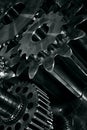 Gears in a titanium and steel concept Royalty Free Stock Photo
