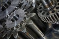 Gears in a titanium and steel concept Royalty Free Stock Photo