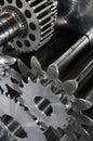 Gears in a titanium and steel concept Royalty Free Stock Photo