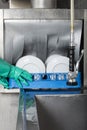 Large industrial kitchen dishwasher Royalty Free Stock Photo