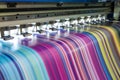 Large Inkjet printer working multicolor on vinyl banner Royalty Free Stock Photo