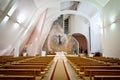 Large interior of modern church Royalty Free Stock Photo