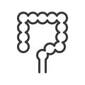 Large intestine, simple outline vector illustration icon Royalty Free Stock Photo