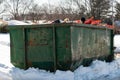 large iron waste bin