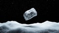 A large, irregularly shaped asteroid in space. Royalty Free Stock Photo