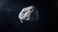 A large, irregularly shaped asteroid in space. Royalty Free Stock Photo