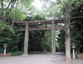 Large Japanese Torii Gate to the Garden Royalty Free Stock Photo