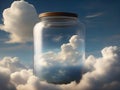 A large jar in the sky For storing good air, keep clouds in a jar. Royalty Free Stock Photo