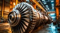 Large Jet Engine Inside Factory Workshop Royalty Free Stock Photo