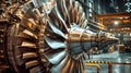 Large Jet Engine Inside Factory Workshop Royalty Free Stock Photo