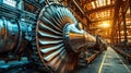 Large Jet Engine Inside Factory Workshop Royalty Free Stock Photo