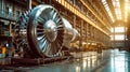 Large Jet Engine Inside Hangar Royalty Free Stock Photo