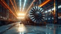 Large Jet Engine Inside Hangar Royalty Free Stock Photo