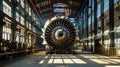 Large Jet Engine Inside Hangar Royalty Free Stock Photo