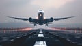 Large Jetliner Flying Through Cloudy Sky