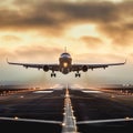 Large Jetliner Flying Through Cloudy Sky