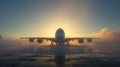 Large Jetliner Parked on Airport Tarmac Royalty Free Stock Photo