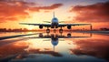 Large Jetliner Parked on Airport Tarmac Royalty Free Stock Photo