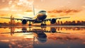 Large Jetliner Parked on Airport Tarmac