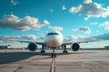 Large Jetliner Parked on Airport Tarmac Royalty Free Stock Photo