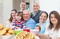 Large joyful three generations family Royalty Free Stock Photo