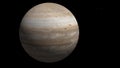 Large Jupiter isolated planet in the space, rotating on its axis. Computer animation