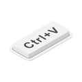 Large keyboard key CTRL+V, symbolizing copy and paste, digital shortcuts, technology, and computer functions Royalty Free Stock Photo