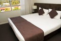 Large king size luxury hotel bed Royalty Free Stock Photo