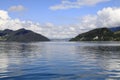Large Lake Lucerne with mountains around Royalty Free Stock Photo